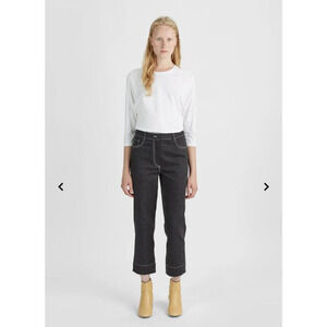 NEHERA Denim Jeans Womens 8 French 40 Crop Slovakia Graphite Black Cotton Denim